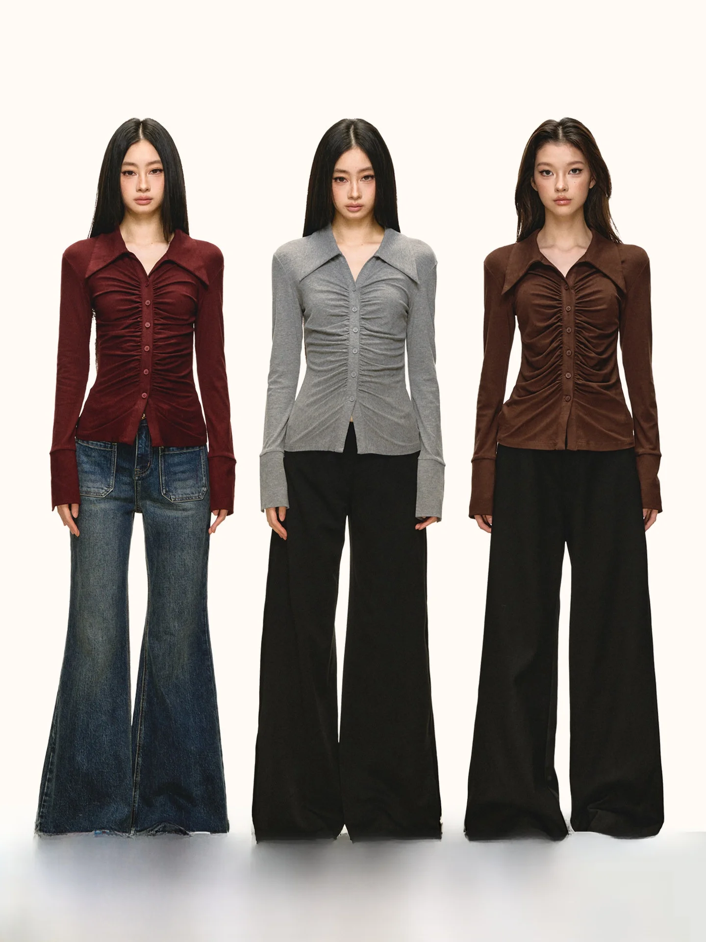 

Anna Aneae Women's Long Sve Cotton irt Spring Autumn Casual Sle Single Button Slim Fit Casual Good Looking Folded irt