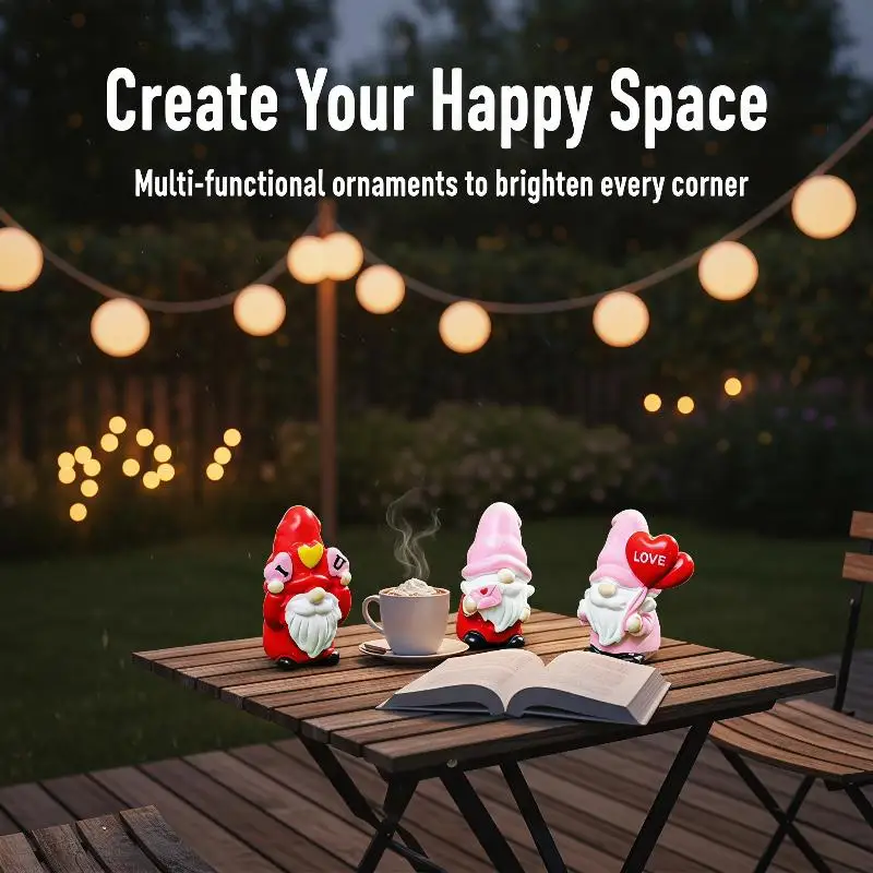 4Pcs Cartoon Multicolor Mini Gnome Figurines Resin Mushroom Dwarf Doll Statue Micro Landscape Dollhouse Desktop Shelf Decor Gift