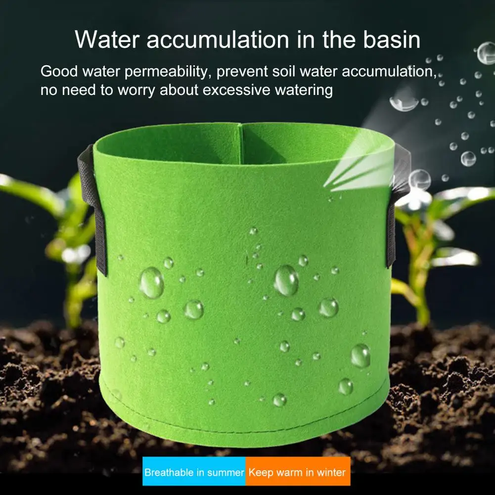 

Gallon Non-woven Plant Grow Bags Thickened Plant Vegetable Grow Bags with Handle Fabric Flowerpot Garden Supplies