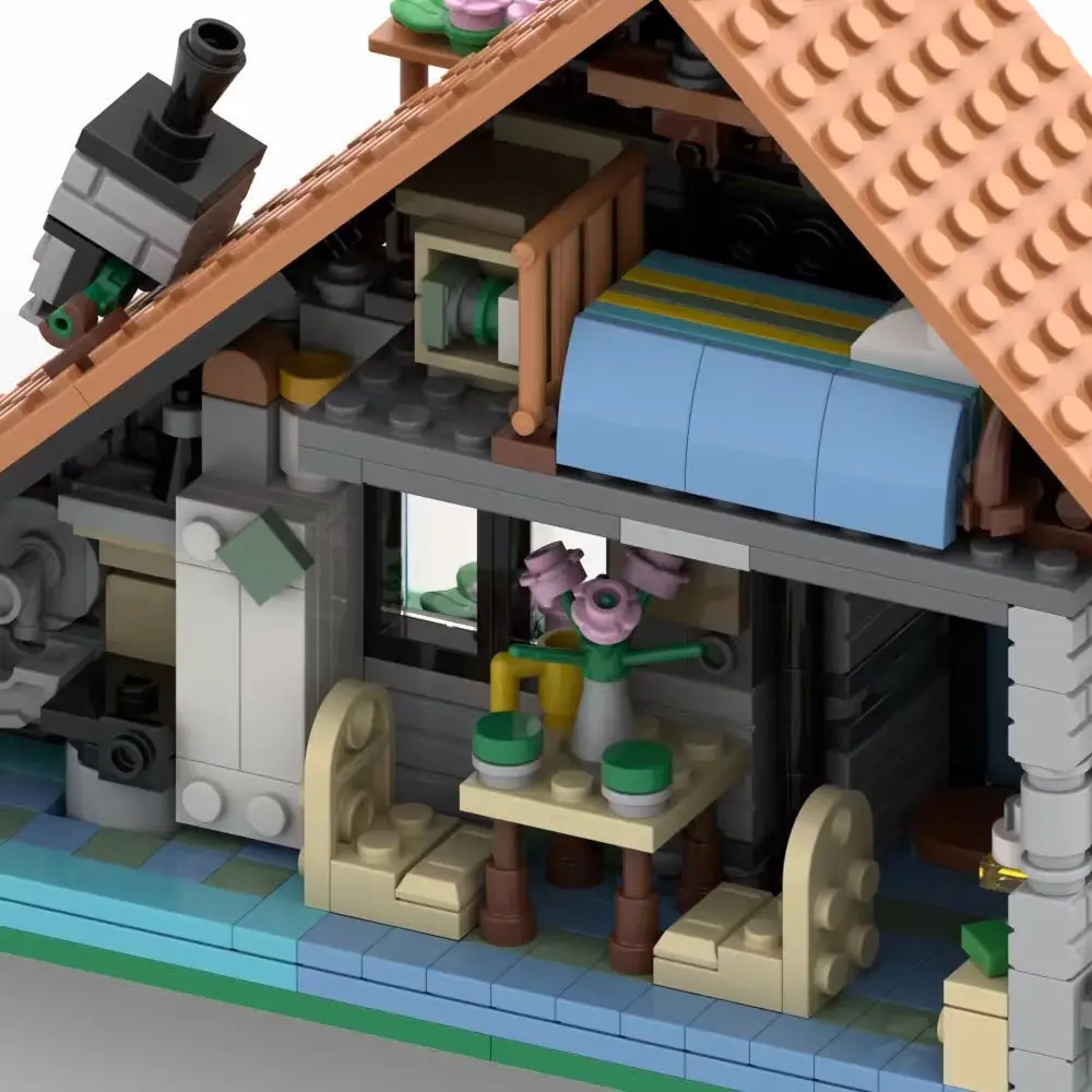 MOC-234924 561pcs Small Particle Assembled Building Blocks Stereoscopic Architecture Small House Model Toy Gift