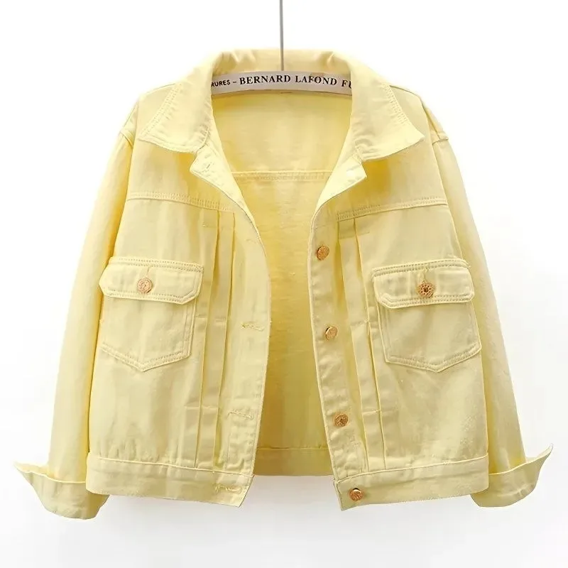 Women's Denim Coat 2026 Spring Autumn Age-reducing Casual Ladies Cowboy Jacket Fashion Comfortable Solid Color Lady Outerwear