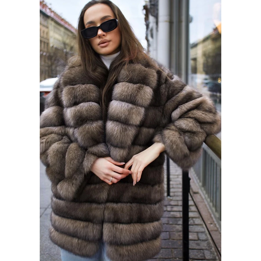 

Furs Coat Genuine Fox Fur Jacket Womens Winter Jackets 2024 Hot Selling Style Natural Fox Fur Jacket Warm New Outerwears