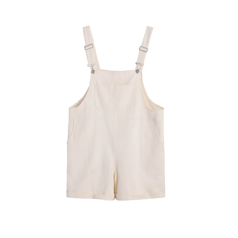 Oversized Classical Denim Overalls for Women Casual Students Commuting Versatile Jeans Spring New Wide Leg Straight Shorts