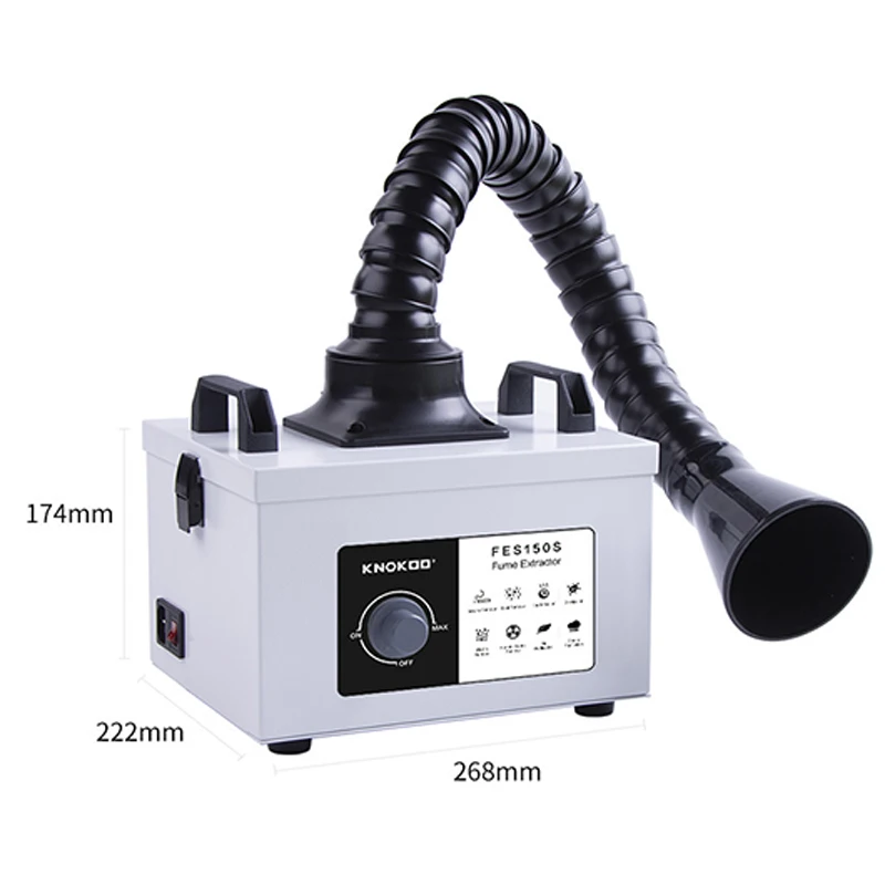 Mini Fume Extractor Welding Smoke Collector FES150S Desktop Fumes Purifier for Phone Repair and Soldering US,DE Stock Available