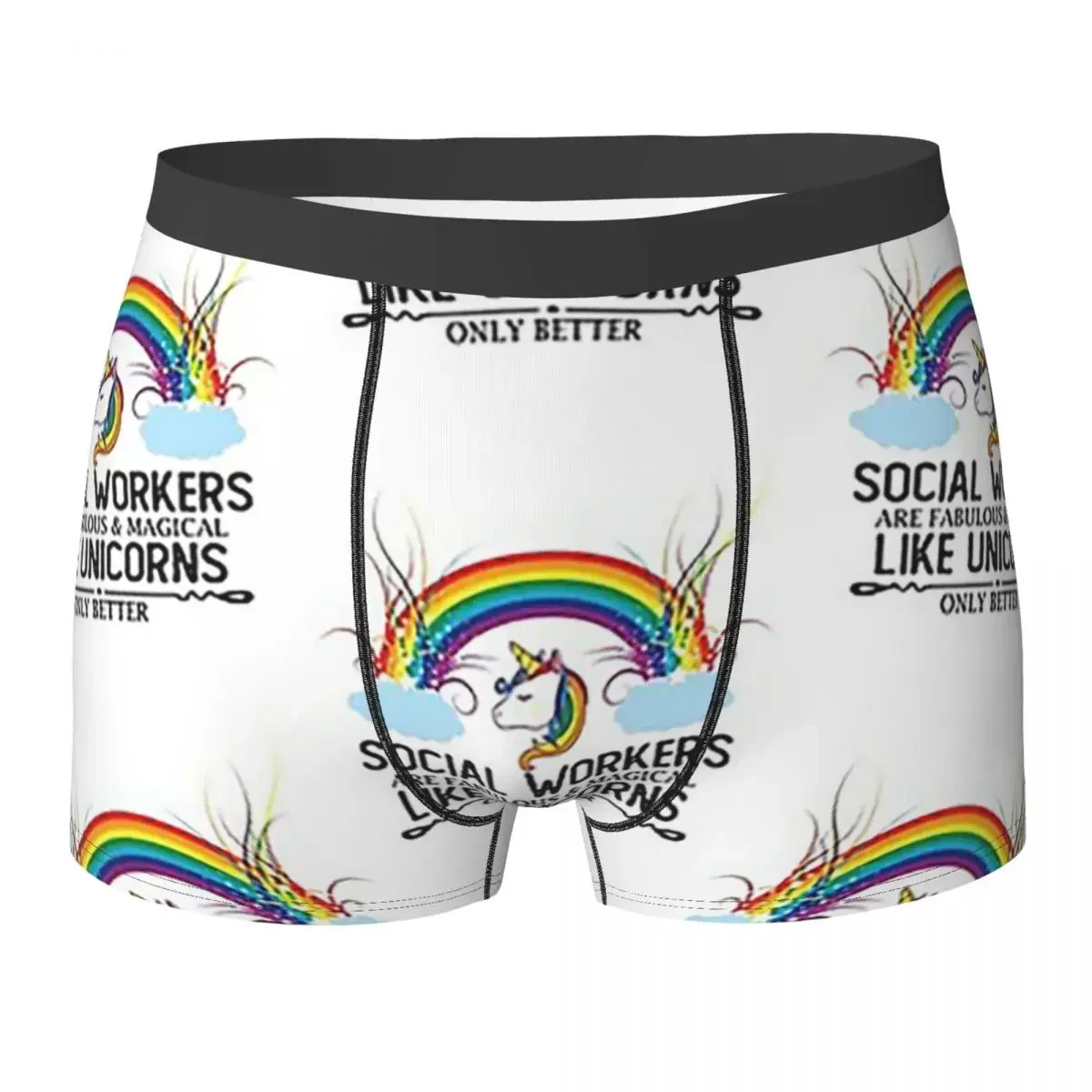 Boxer Underpants Shorts Social Workers Are Magical Like Unicorns Gift Idea Panties Men Ventilate Underwear for Homme Man