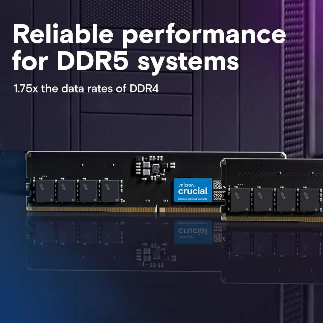 DDR5 RAM Kit (2x8GB), 5600MHz Desktop Memory, UDIMM 288-Pins, Compatible with Intel Core and AMD Ryzen 7000 - CT2K8G56C46U5