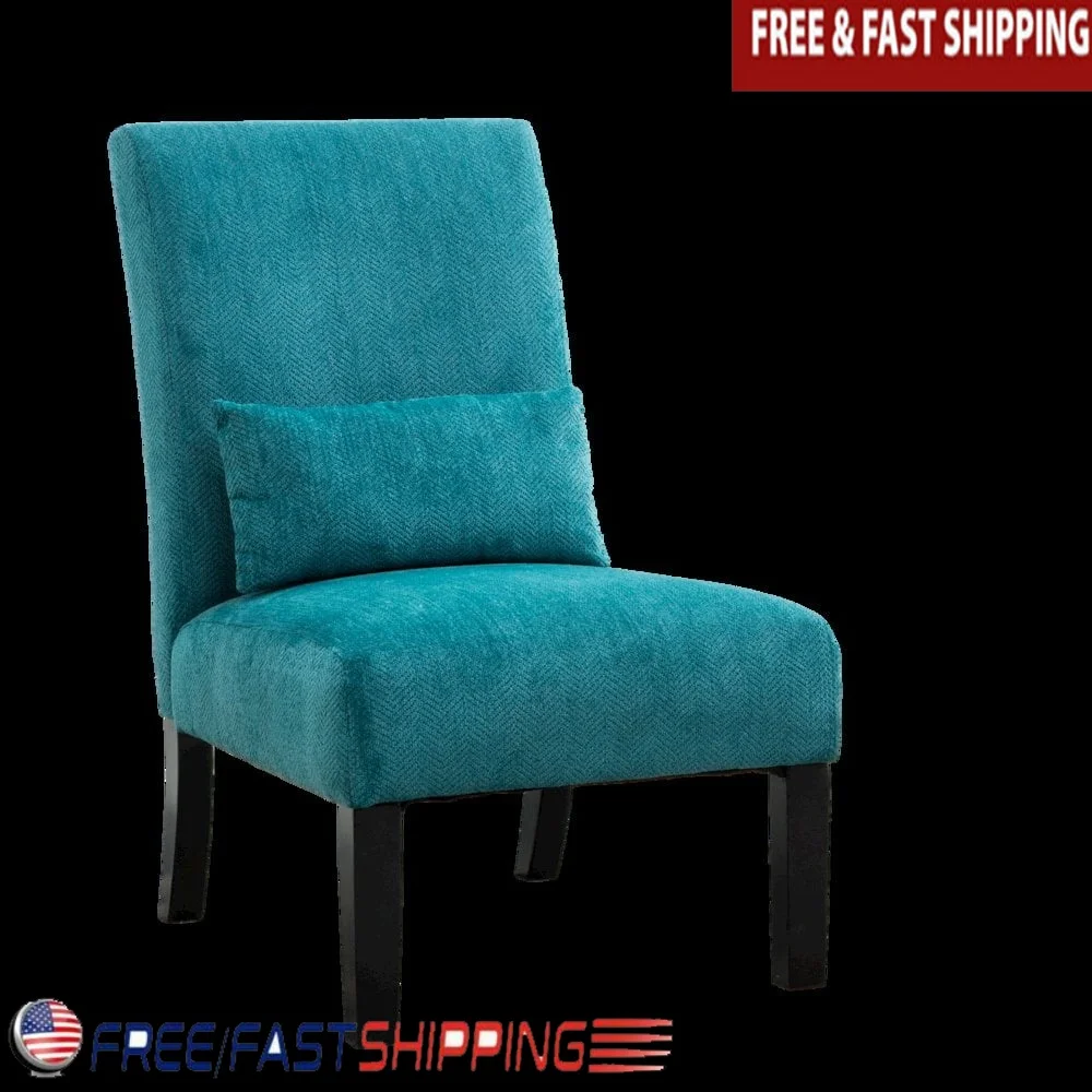 

Armless Accent Chair with Kidney Contemporary Upholstered Seating Foam Filled Comfortable Living Room Furniture Multi