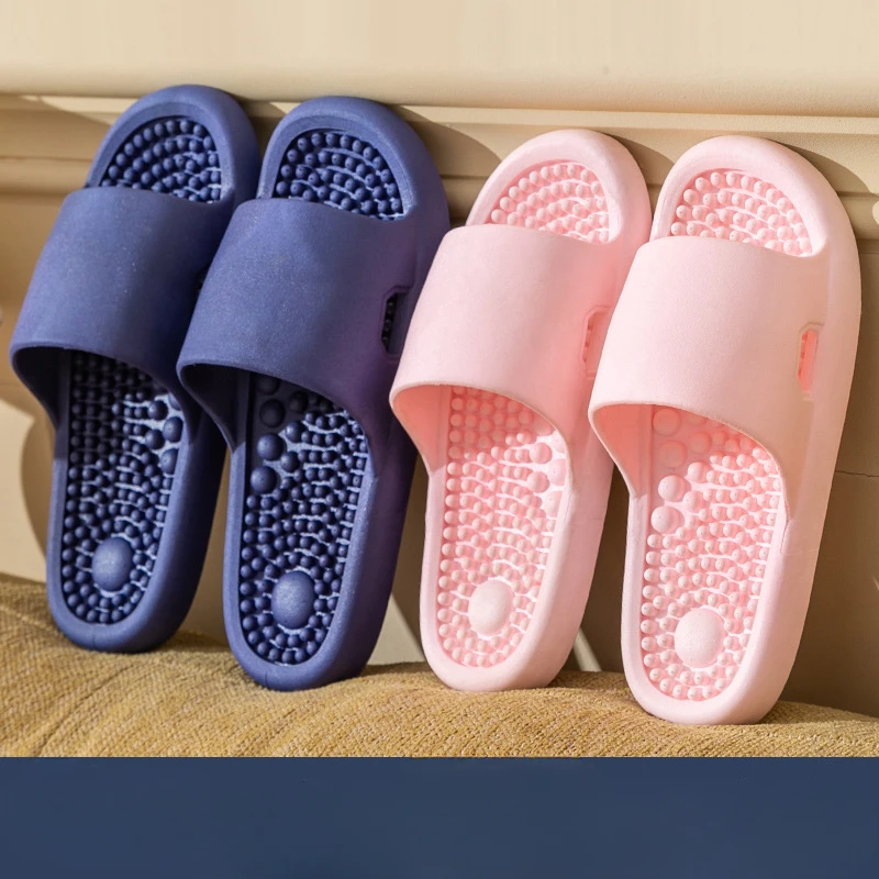 Summer 2024 New Anti Slip Shoes Massage Slippers EVA Comfortable Couple Slippers Summer Solid Color Massage Shoes Casual