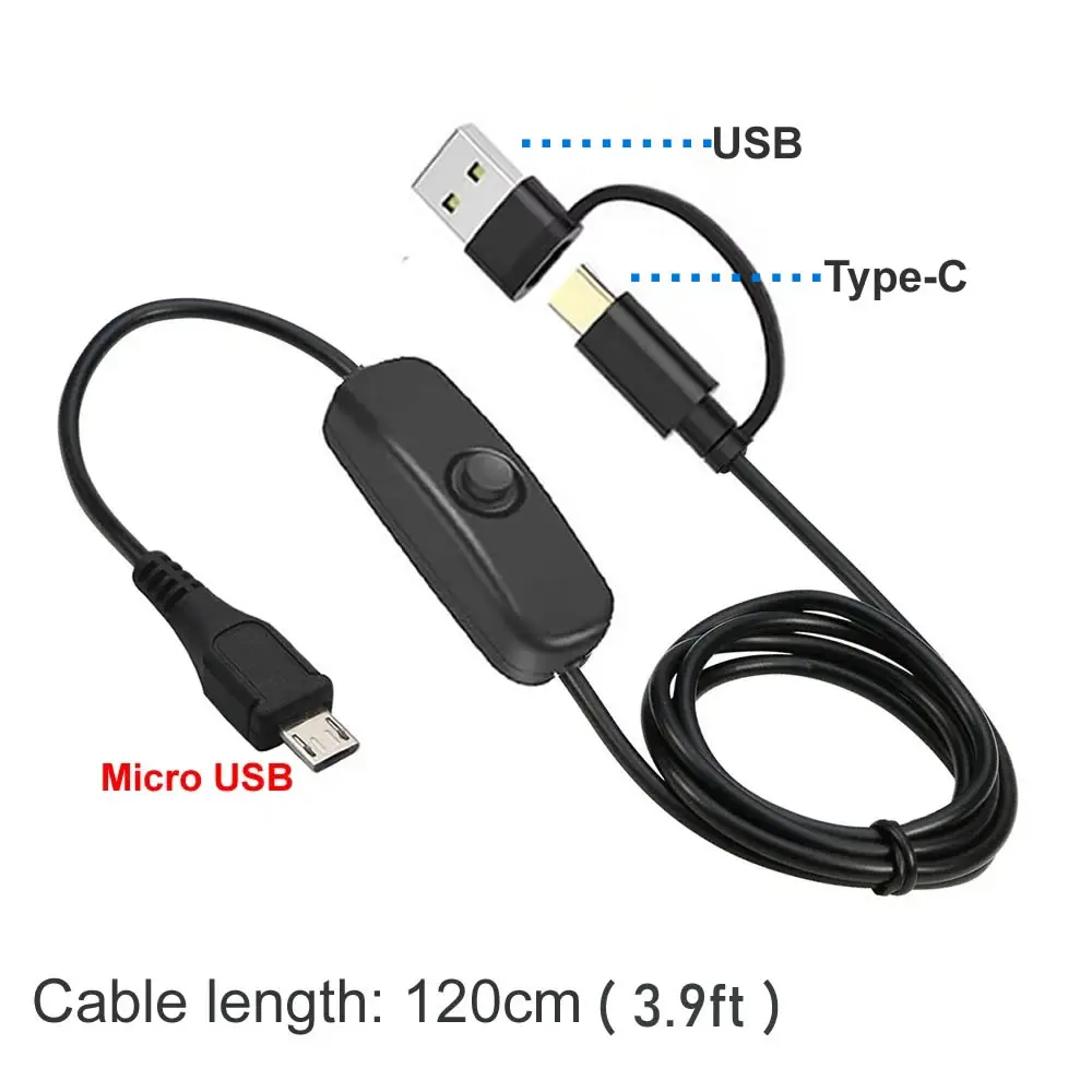 Type C Switch Cable with USB to DC Power Switch