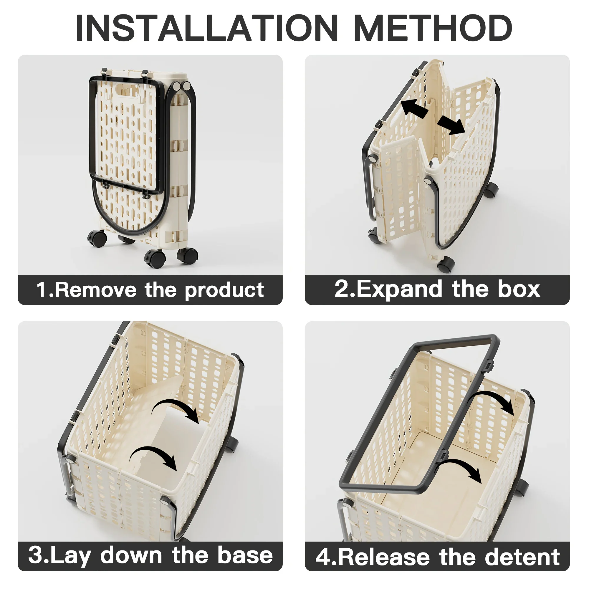 Chariot de courses pliable robuste avec roulettes. Robuste, peu encombrant pour l'épicerie, le déplacement et le bureau. Stockage facile!