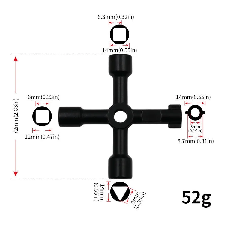 Plombier Triangle Universel Multifonction, Outils de Réparation, Outils à Main, 4 Voies, HTML pour Compteur de Gaz et Électrique, Armoires