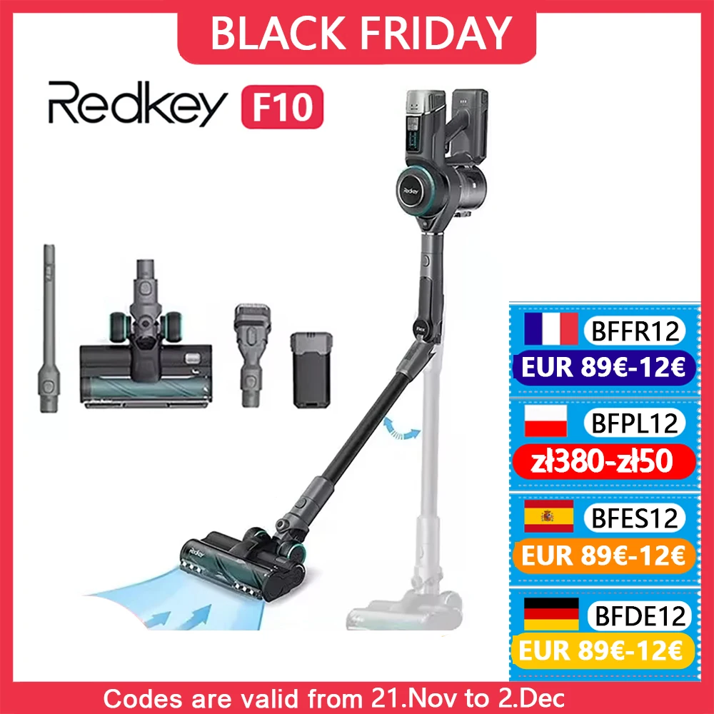 Redkey F10 Cordless Vacuum Cleaner Handheld Wireless Foldable Ortable Vacuum 400W 23kPa 0.6L Dust Cup 60 Min