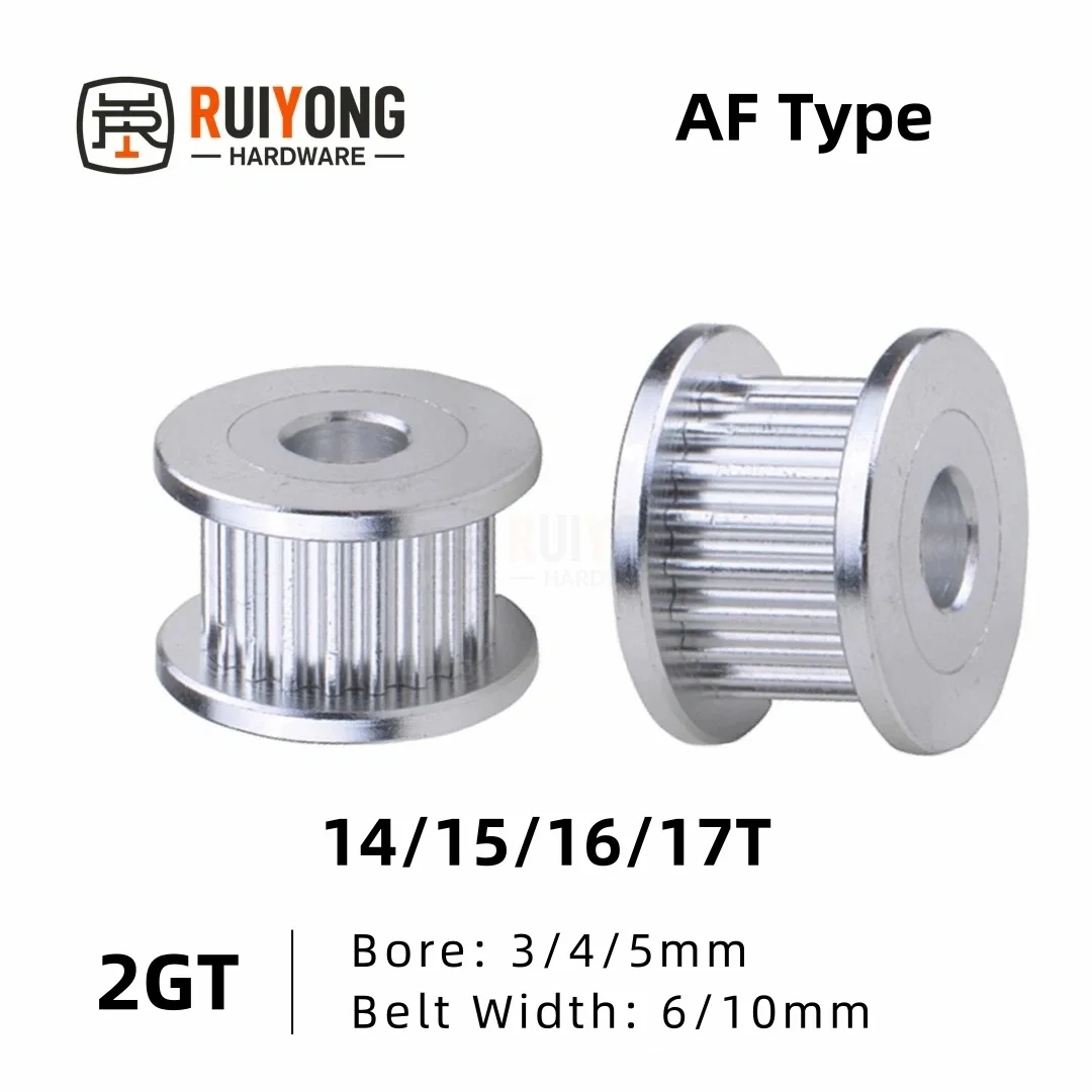 

GT2 2GT Timing Pulley 14T15T16T17Teeth AF Type Bore 3/4/5mm Belt Width 6/10mm 3D printed parts