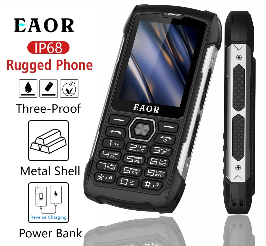 Imagem -04 - Eaor 2g Rugged 4000mah Grande Battery Power Bank Ip68 à Prova d Água 2.8 Ips Tela Grande 0.3m Cam Mtk Recurso Teclado do Telefone Móvel