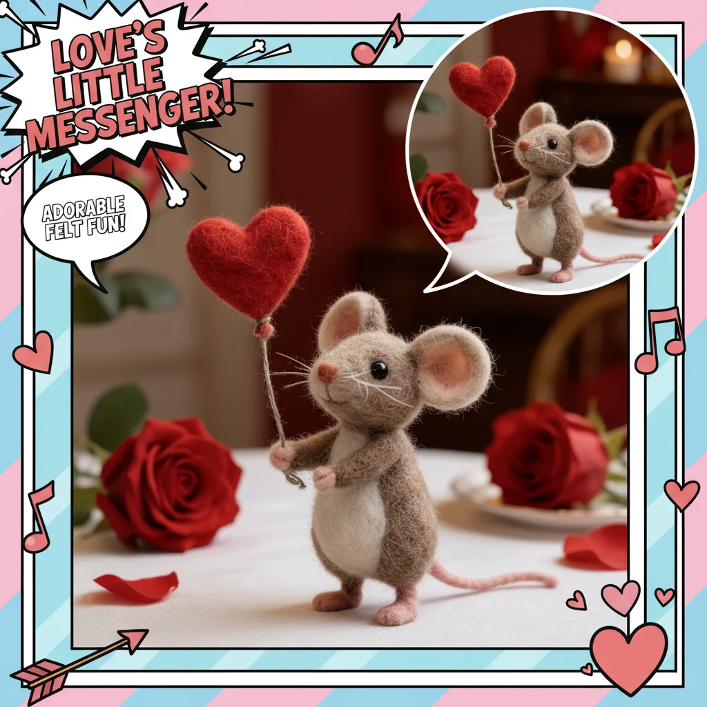 

Craft Needle Felting Supply Needle Felted Mouse Cute Mouse Handmade Felt Mice Ornaments Figurine Gifts Mouse Animal Figurine