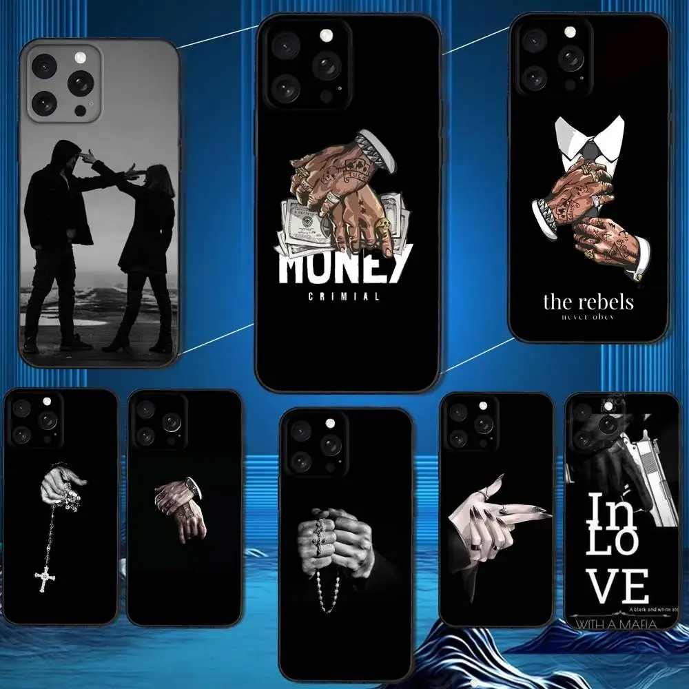 

Love M-Mafia Phone Case For iPhone 16,15,14,13,12,11 Plus,Pro Max,XS,X,XR,SE,Mini,8,7,Soft Silicone Black Cover