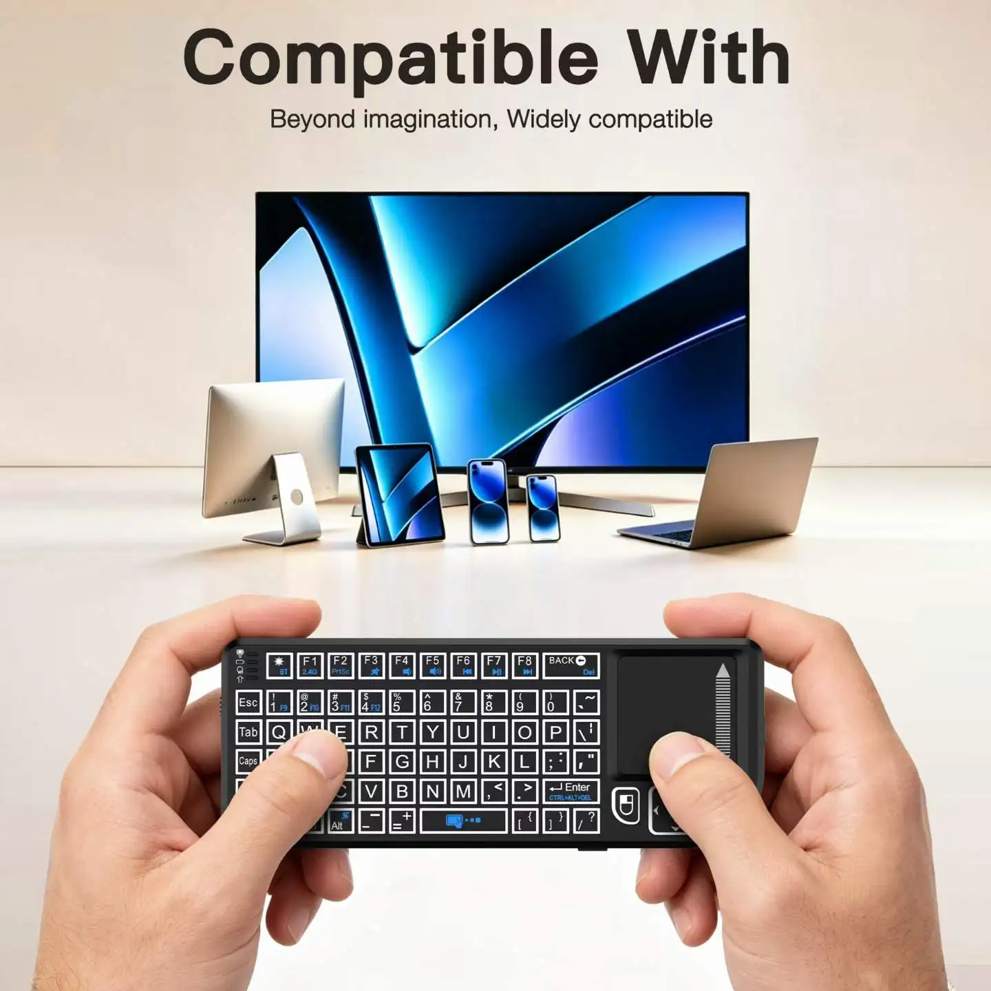 2.4G BT Wireless M15 Remote Control 7 Colors Backlight Keyboard Dual Mode Multimedia Keyboard Touchpad Combo M15 Clicker