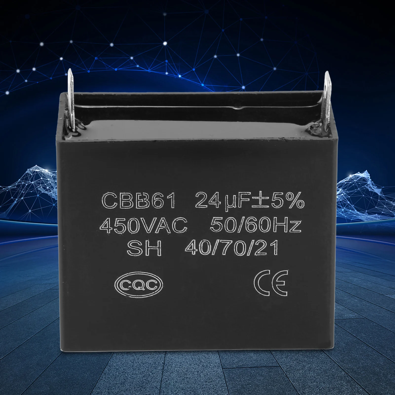 CBB61 Starting Capacitor Generator 450V AC 24uF 50/60Hz for 400/350/300/250VAC UL/RU Listed Generator Capacitor CBB61 Capacitor