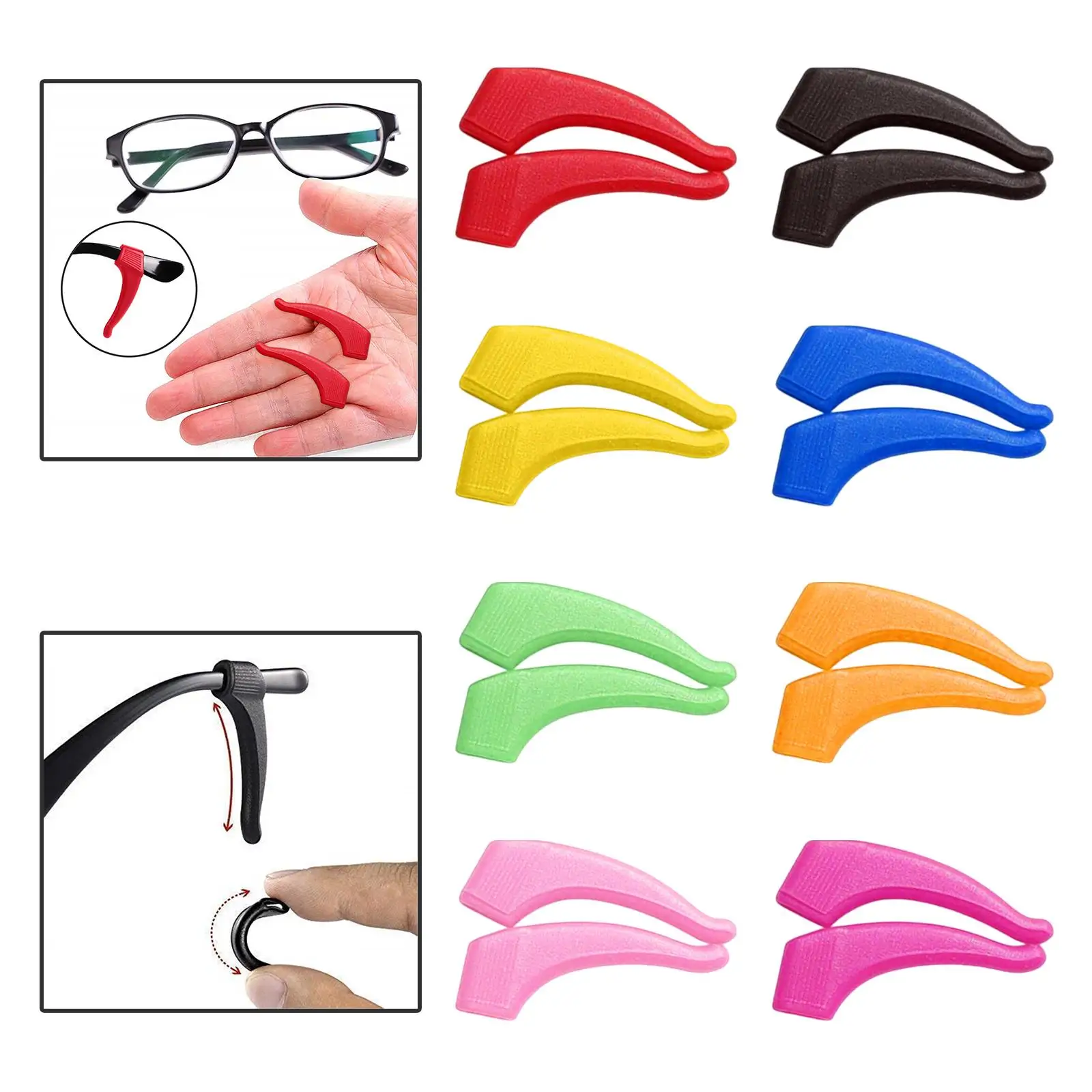 

2 Pack Non-Slip Glasses Hooks Eyeglass Hooks Mouthpieces for Kids and Adults.