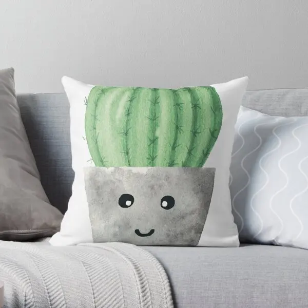 

Little Squinty Cactus Printing Throw Pillow Cover Throw Sofa Office Home Hotel Decor Car Case Pillows not include One Side