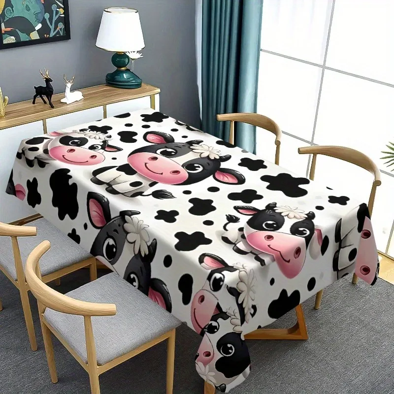 A lovely cow-patterned tablecloth is perfectly suitable for your dining room, living room and home decoration.