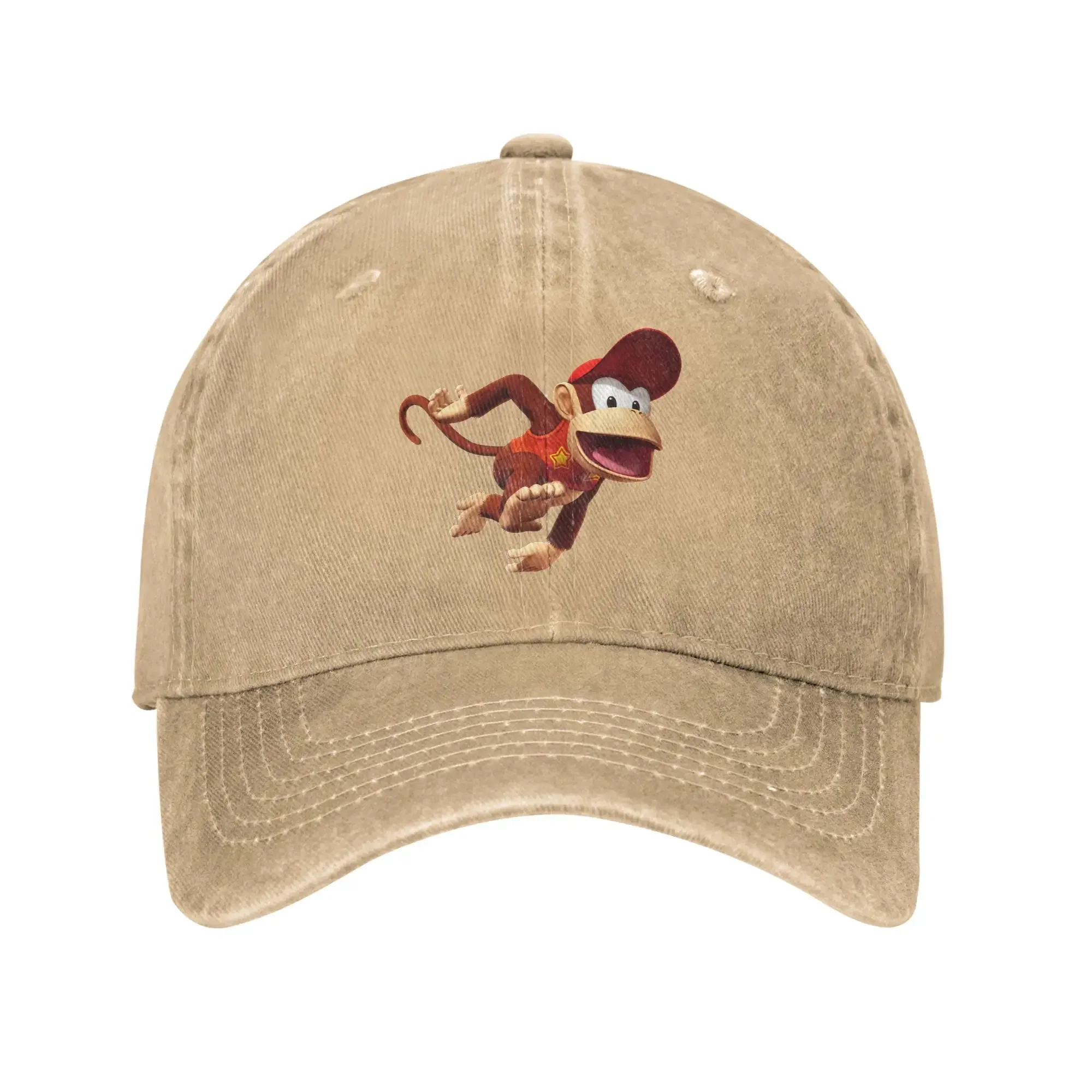 Gorra de béisbol Donkey Kong Diddy, gorra informal desgastada y lavada para hombres y mujeres, gorra para entrenamientos al aire libre, gorras de regalo