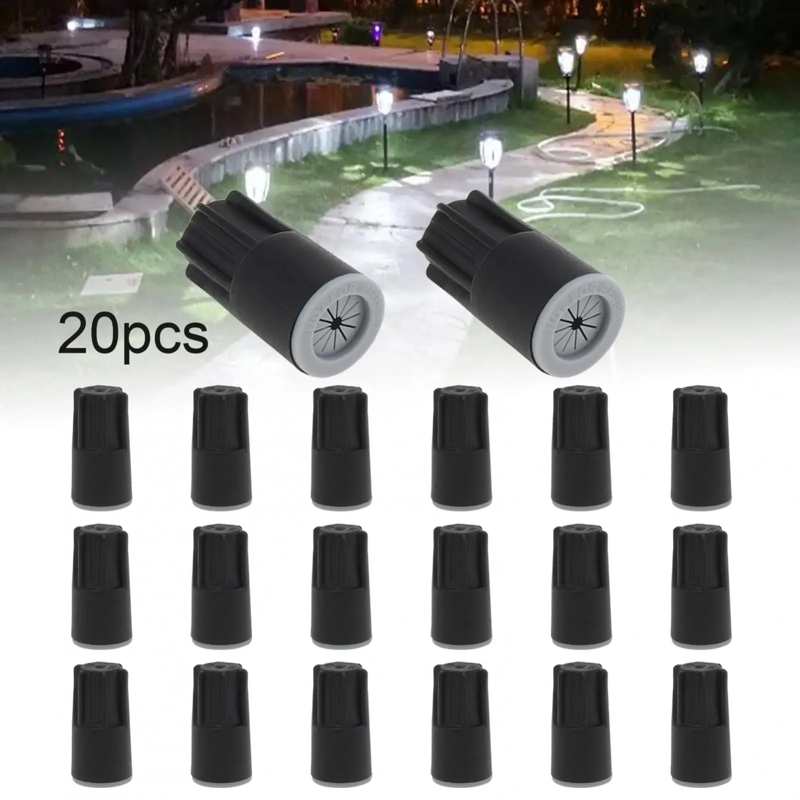 20pcs Waterproof Outdoor Electrical Connector Cable Terminal Waterproof Connector Landscape Wire Splice for Building Application