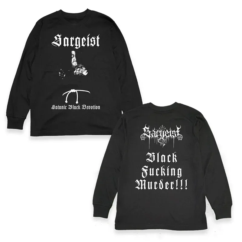 Harajuku moda uomo felpe Satanic Warmaster nero Heavy Metal Rock Band Pullover felpe con cappuccio