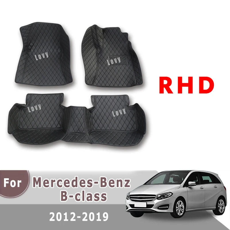 

Коврики для пола автомобиля с правым рулем для Mercedes-Benz B-Class (B-класс) 2012-2019 годов выпуска, модели B180, B200, B250, B250E, аксессуары