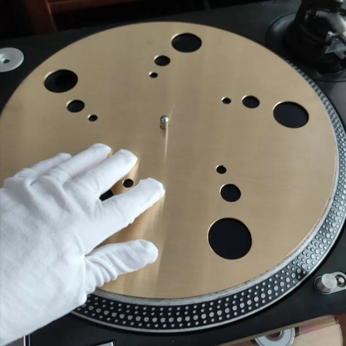 A14M High-Fidelity Pure Brass Turntable Platter Mat Record Players Pad for LP Vinyl Record Player Home Accessories