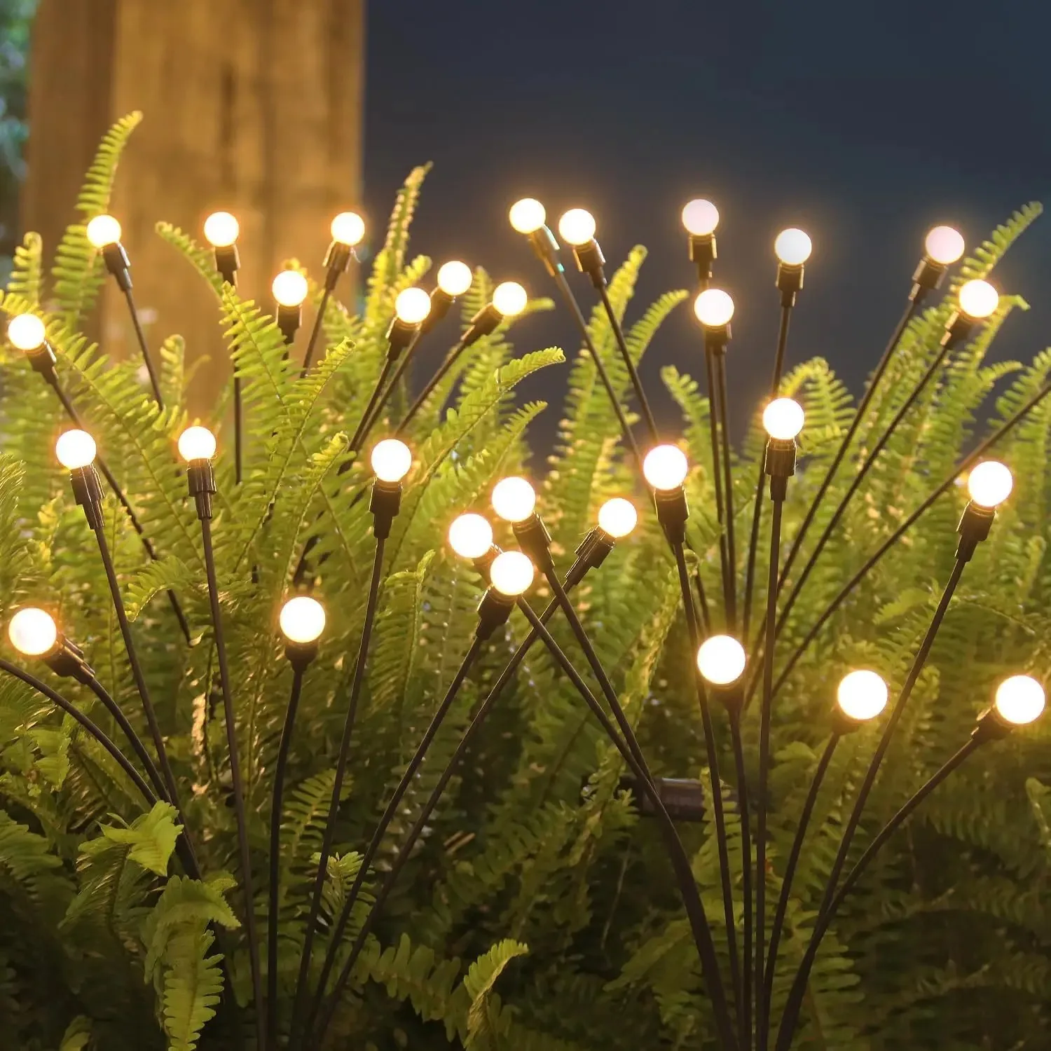 6/8/10 LED Solar Powered Garden Lights Firefly Lights Outdoor Waterproof Vibrant Swaying Lights for Patio Pathway Decoration