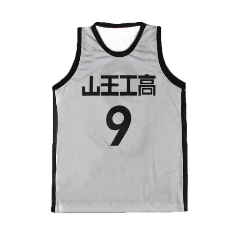 Sannoh Shohoku School Basketball Team Jersey Anime Cosplay Costume White Akita Eiji Sawakita Jersey Tops Sports Wear Uniform