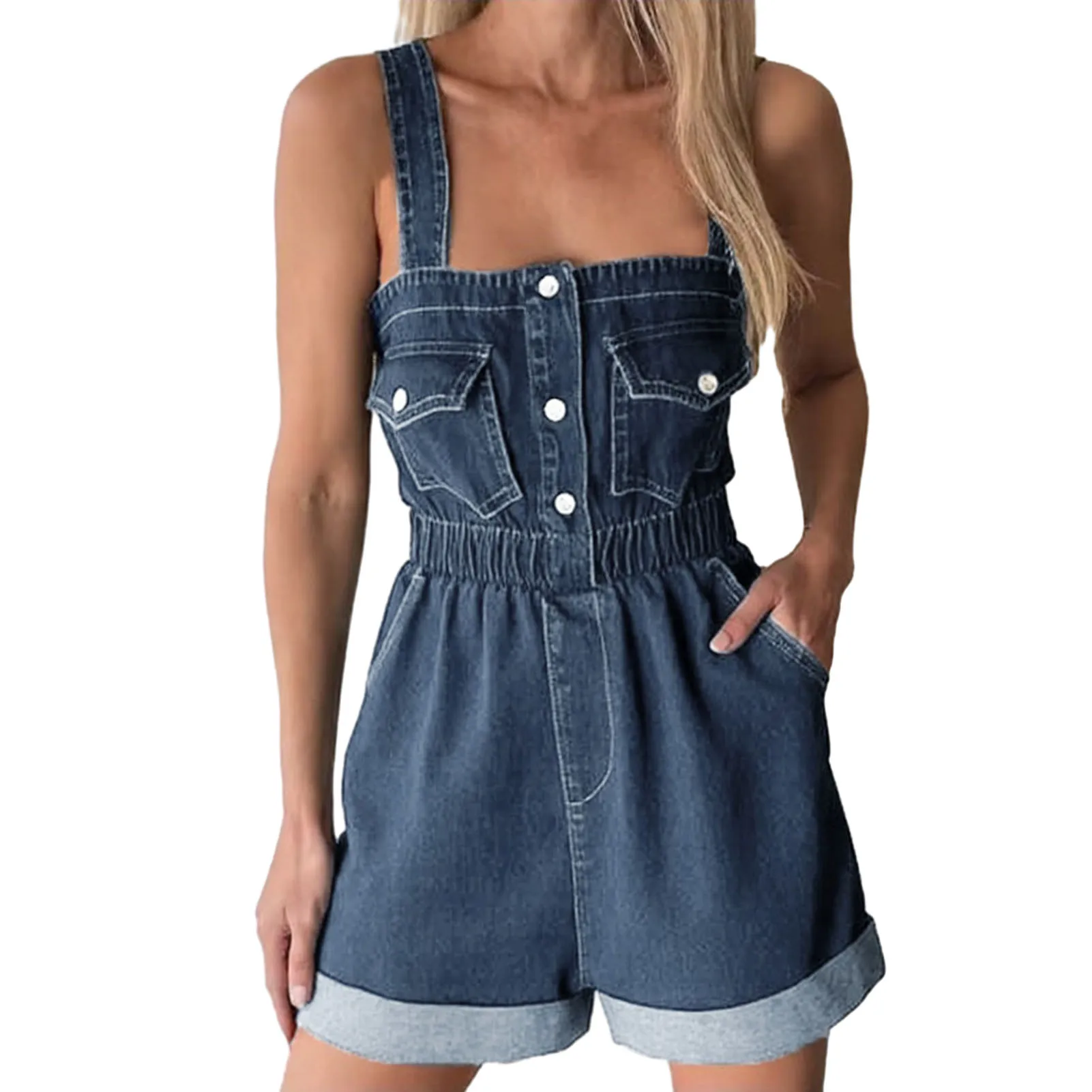 

Denim Jeans Shorts Pant Suspender Trouser Summer Casual Female Women Jeans One Piece Romper Overalls Jumpsuit Streetwear