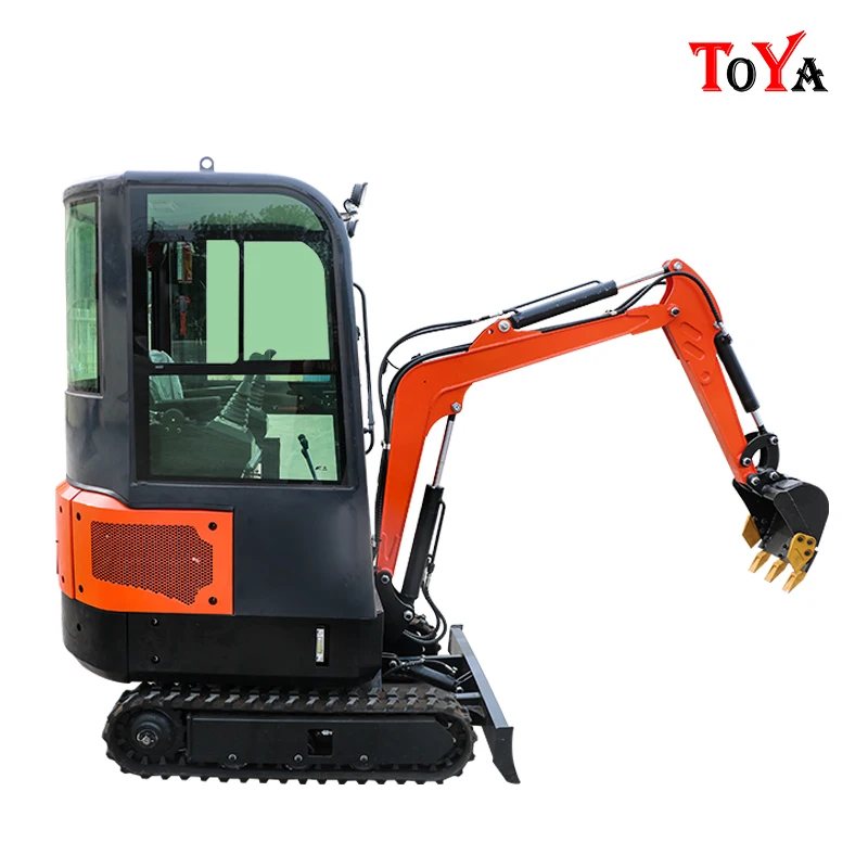 Small Hydraulic Excavator With Cab Mini Construction Diesel Digger Backhoe 1Ton 1.5Ton 1.7Ton 2Ton Cheap Garden customized