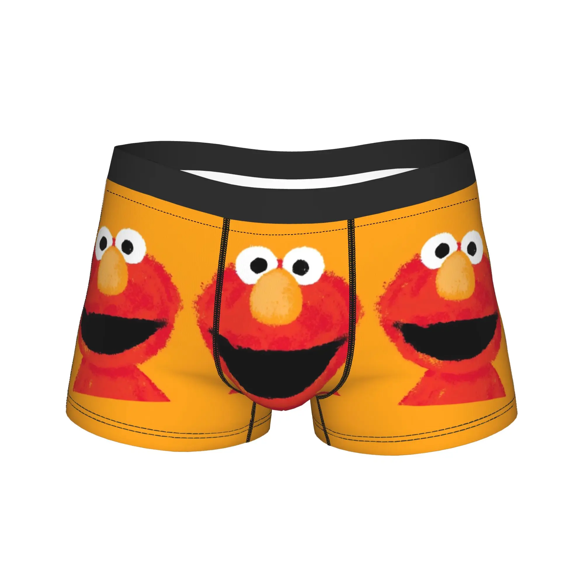 

S-Sesames Streets Tango Elmo & Grover Underwear Comfortable Panties Print Shorts Briefs For Males Pouch Plus Size Trunk