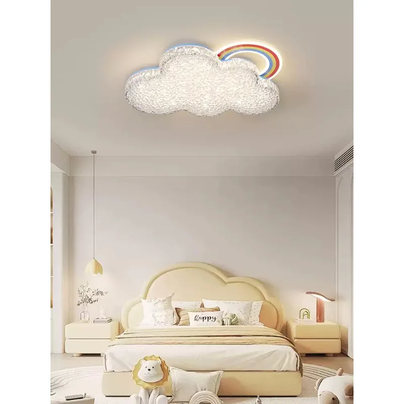 Everbright Store Rainbow Crystal Cloud Ceiling Light Cream Wind Full Spectrum Eye Protection Cartoon