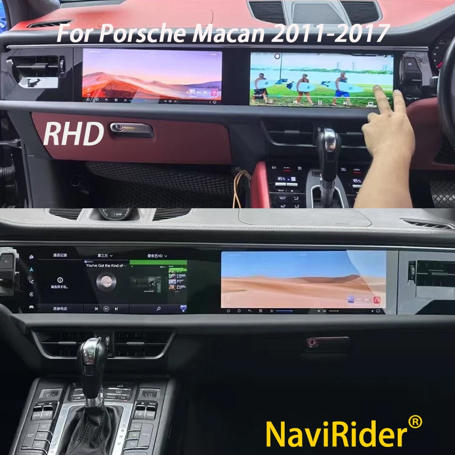 

RHD DSP 2din Car GPS Dual Screen Android CarPlay For Porsche Macan 2011-2017 12.3inch Multimedia Video Radio Head Unit 12G+256GB