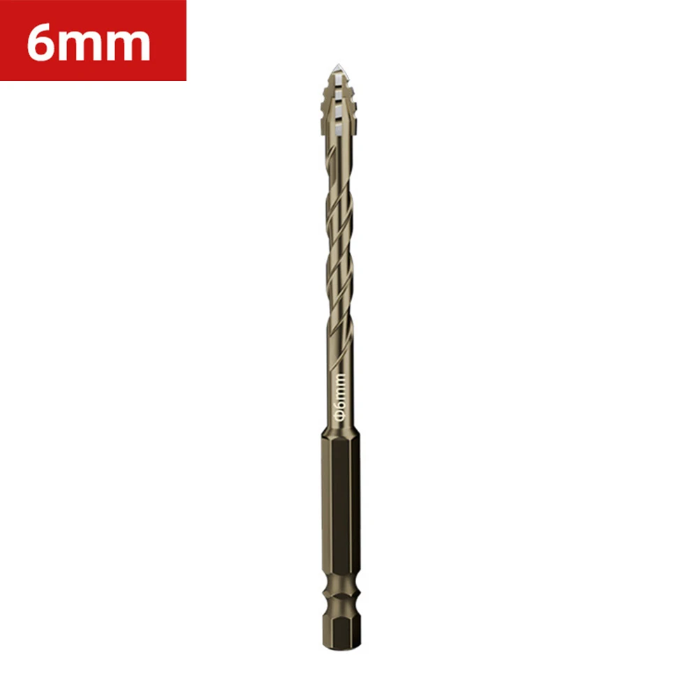 4pcs Eccentric Drill Four-Flute Glass Tile Punching Rock Slab Triangle Drill Bits 6/8/10/2mm Punching Diameter Bit Power Tools