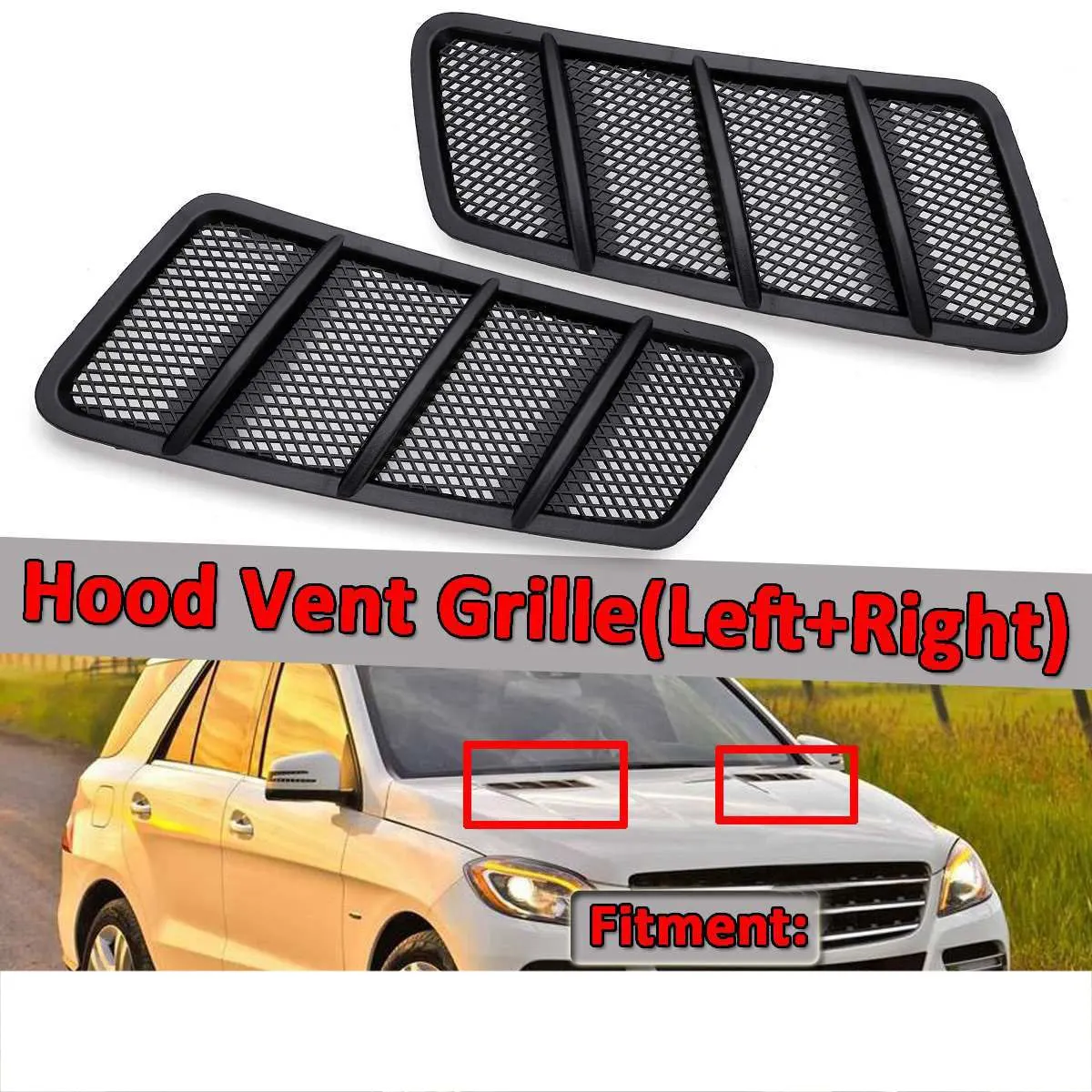 2Pcs รถด้านหน้า Hood Vent Grille Air เครื่องดูดควันสำหรับ Mercedes Benz W166 GL GL350 GL450 GL550 ML ML350 ML550 2012-2015