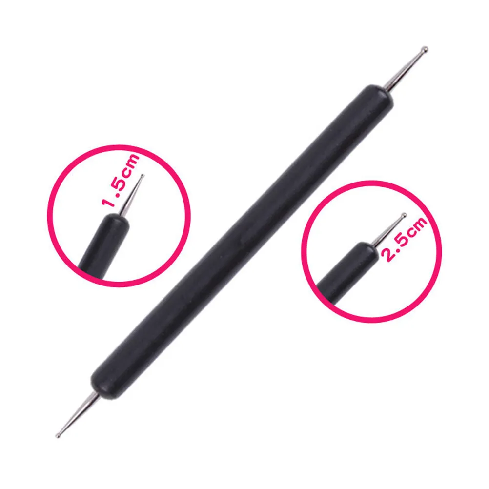 5Pcs Double Ended Nail Dotting Tools Wood Metal Stylus for Nail Art Embossing Clay Painting Acrylic Oil Watercolor