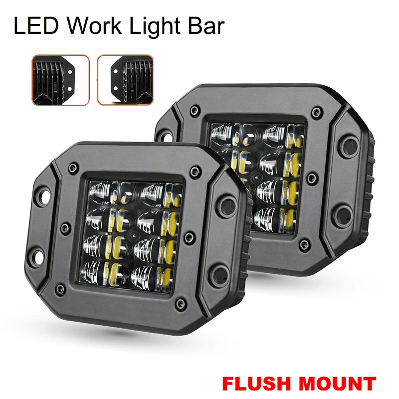 

2x 5" 40W Flush Mount LED Work Light Bar for Car Truck Offroad Boat 4WD Atv Spot Beam LED Pods Driving Fog Light 12V 24V Auto