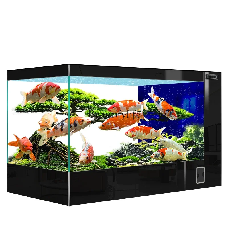 

FG17Ground tank special fish tank indoor fish pond large ultra-white glass aquarium