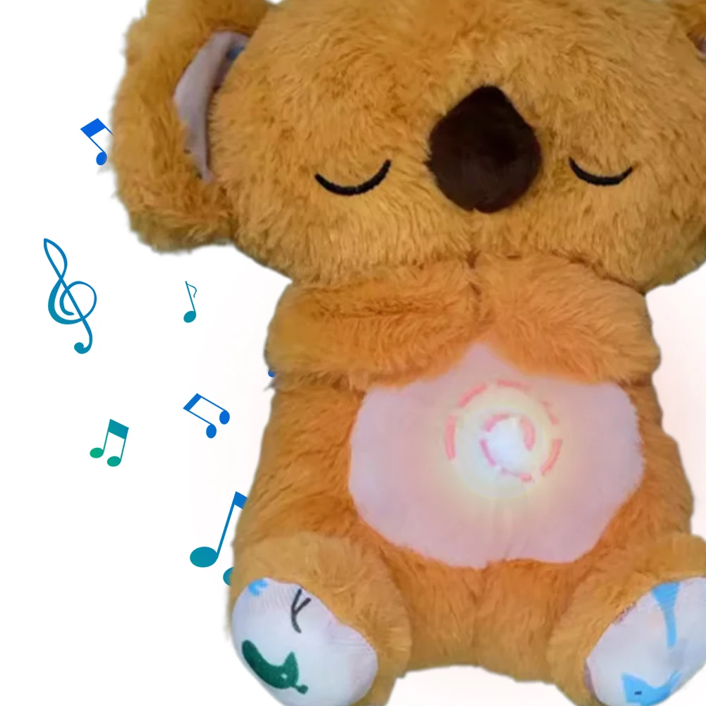 Little Lamb Baby Sleep Soother with Music Lights Rhythmic Breathing Motion Baby Sound Machine Plush Comfort Doll for Newborns