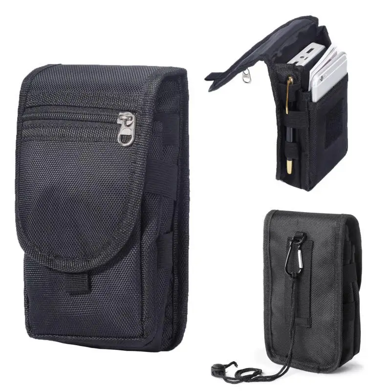 

Flip Phone Waist Bag Men Women Casual Solid Color Pen Insertion Waist Hanging Men's Belt Loop Pouch Large Capacity Wallets