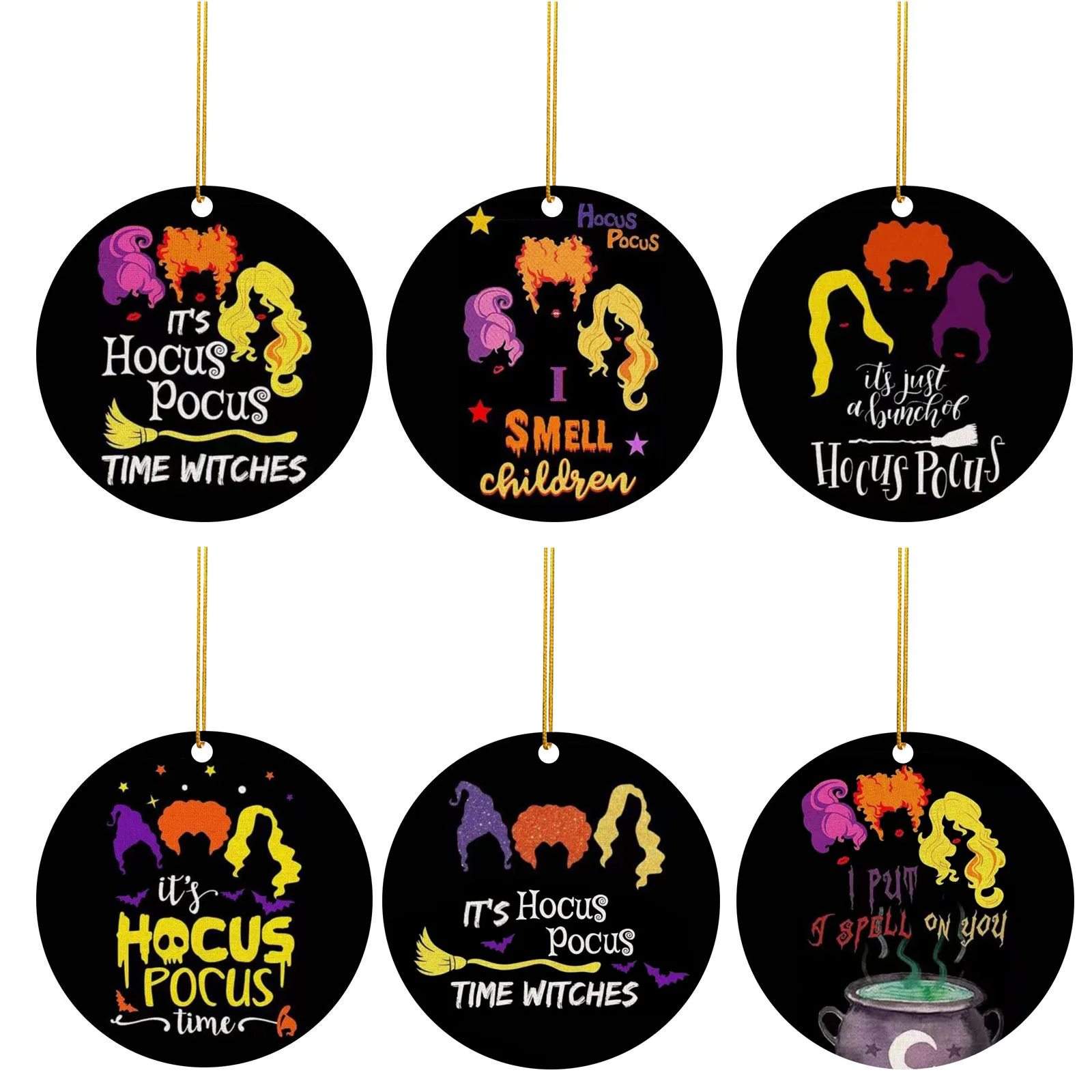 Halloween Witch Hanging Decorations Pendant for Outdoor Indoor Bar Party Background I Smell Children Hocus Pocus Decoration