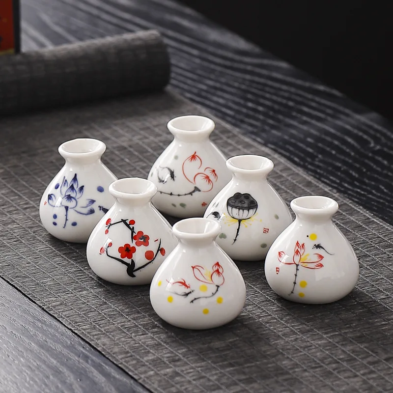Mini Ceramic Vase Flower Vase Small Dry Flower Vase For Living Room Bedroom Table Modern Home Decor Hydroponic Plant Pot Gift