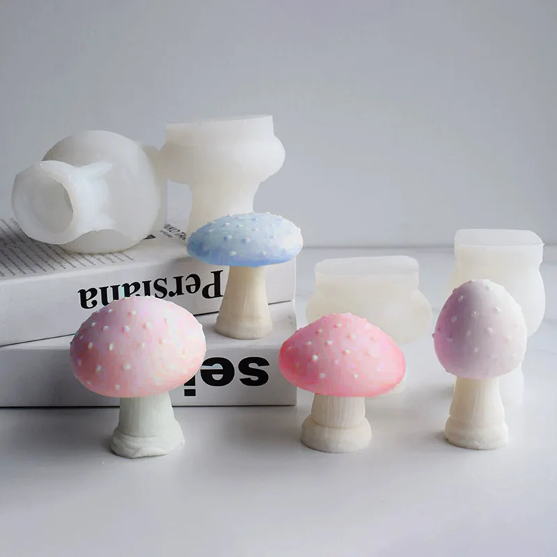 

Three-dimensional Mushroom Scented Candle Silicone Mold Diy Simulation Mushroom Resin Plaster Decoration Cake Decorating Tools