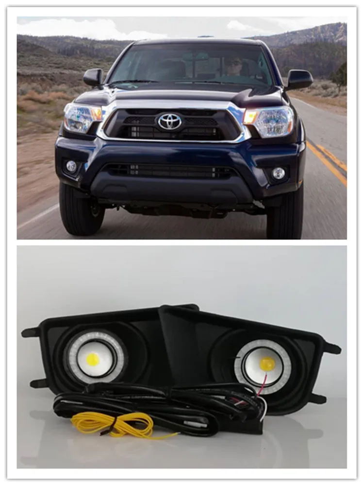 

LED Fog Light Assembly For Toyota Tacoma 2012 2013 2014 Front Bumper Fog lamp Replacement Angel Eye Daylight Accessories Kits