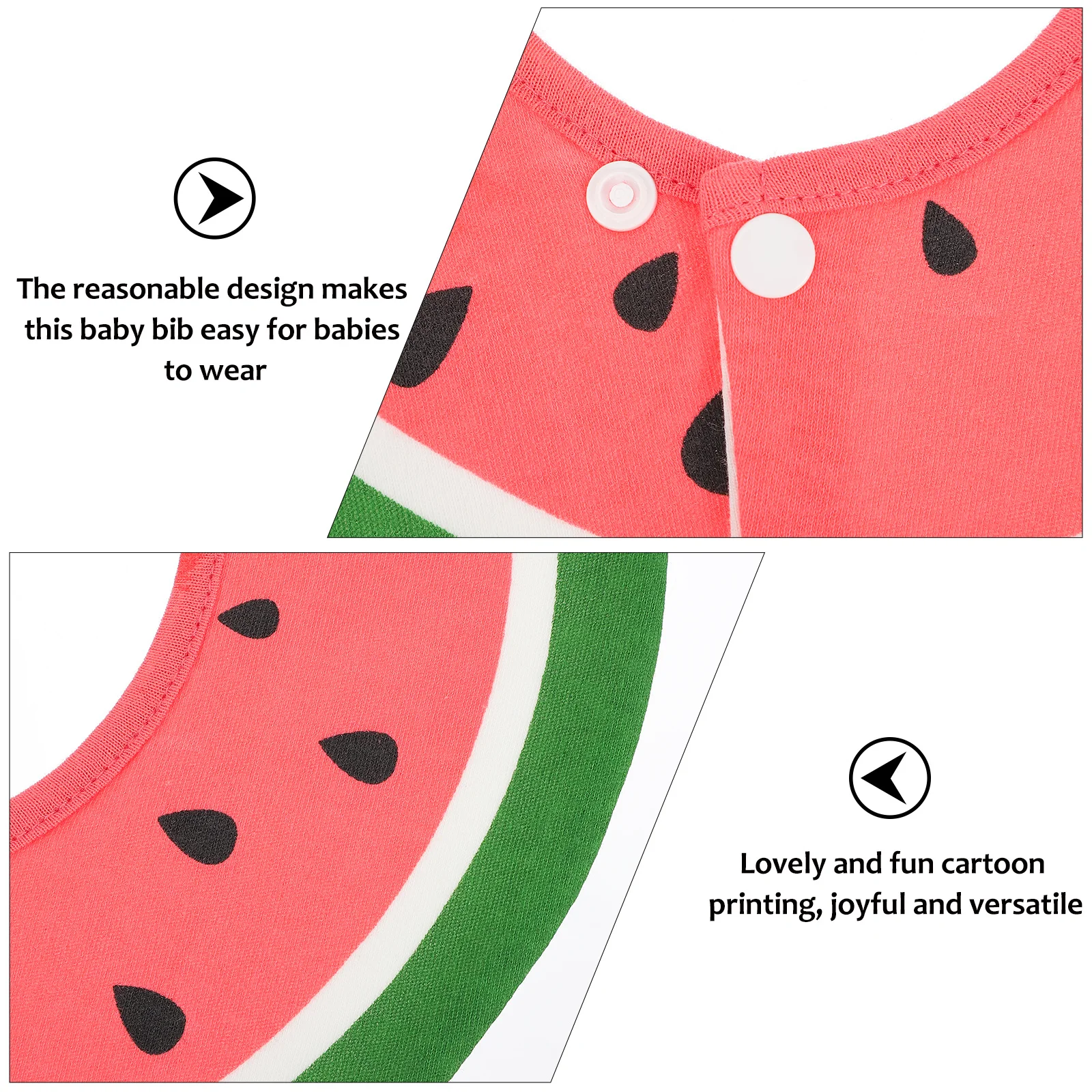 

2Pcs Soft Infant Bibs Cotton Drool Protection with Waterproof Layer 360 Rotation Round Feeding Bibs for Babies Newborn