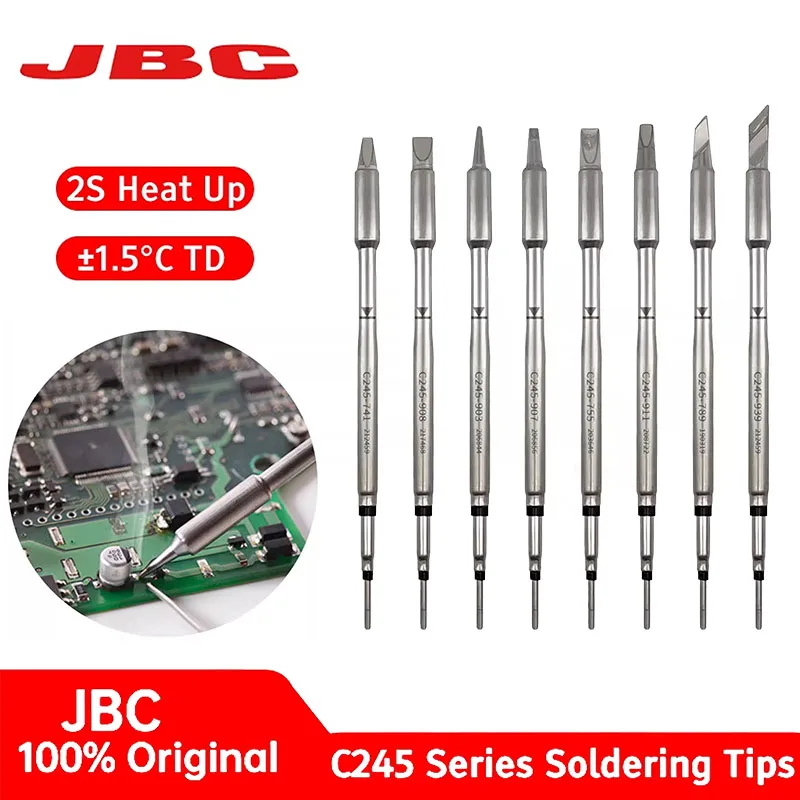Original JBC C245 Series Soldering Iron Tips Bent Knife Fit T245 Handle CDB Welding Equipment Repair Constant Temp Heating Core